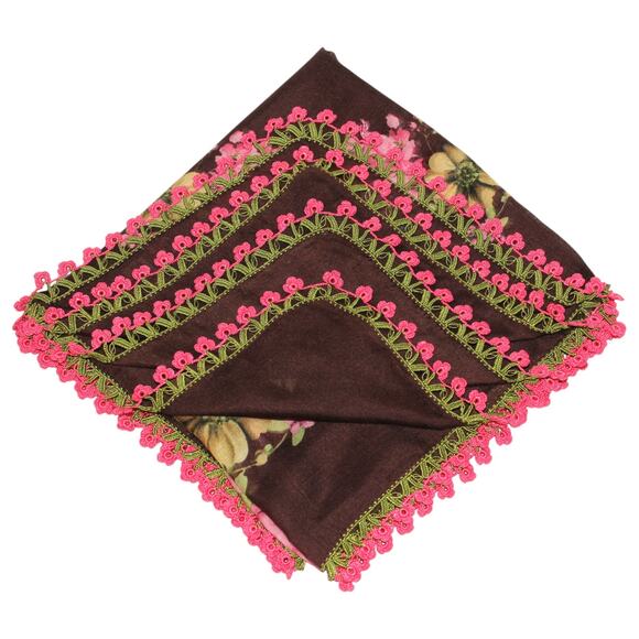 Tulbent Scarf Handmade Crochet Detailing NWOT - Picture 1 of 10